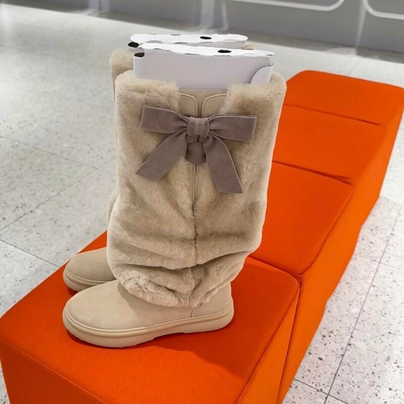维多娜女高筒雪地靴加绒防水防滑