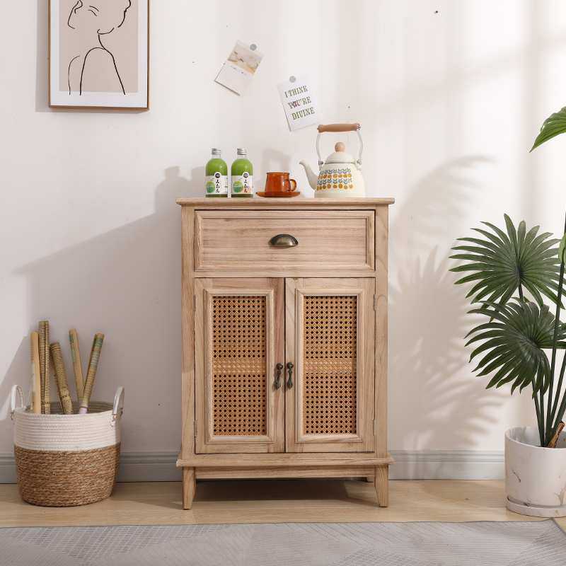 新中式藤编餐边柜透气实木边柜复古备餐柜彩绘玄关储物柜一体靠墙,3C数码配件,USB灯,淘宝优惠券,粉丝福利购,淘宝优惠卷