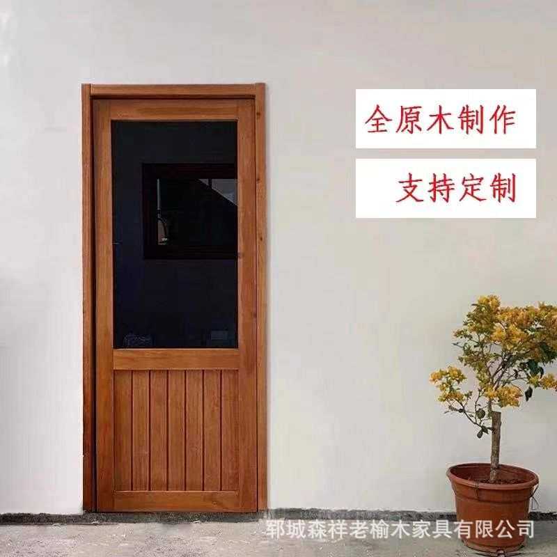老榆木实木门复古双开店铺大门原木门服装店酒吧民宿木门卧室门