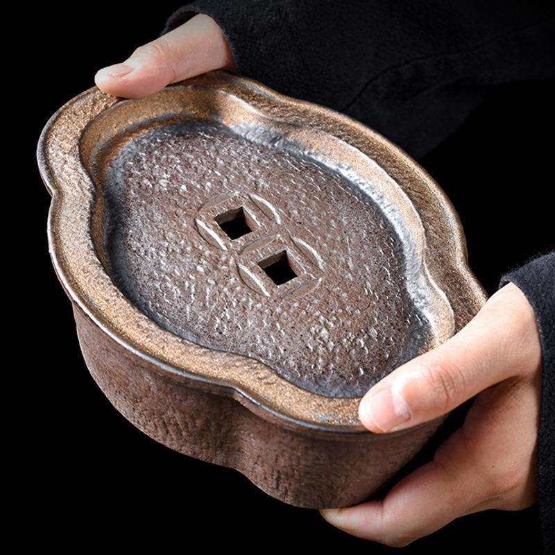 古早烧复古粗陶壶承鎏金釉储水式小茶台干泡盘手工家用简约茶托盘,鲜花速递/花卉仿真/绿植园艺,割草机/草坪机,淘宝优惠券,粉丝福利购,淘宝优惠卷