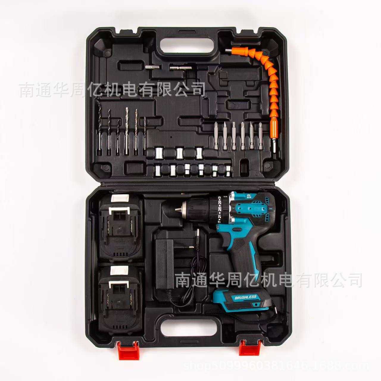 款冲击钻工业级 手电钻21V 锂电钻专业套装外贸电动工具 跨境