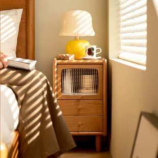 实木床头柜超窄小尺寸樱桃木北欧日式简约小型极窄床边储物收纳柜