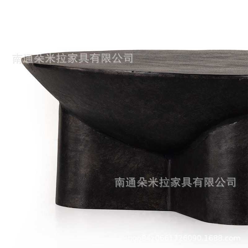 极具现代感与艺术气息茶几实木黑色茶几高端简约餐桌
