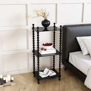 法式全实木床头柜可移动奶油风卧室中古边几亚克力简约创意儿童