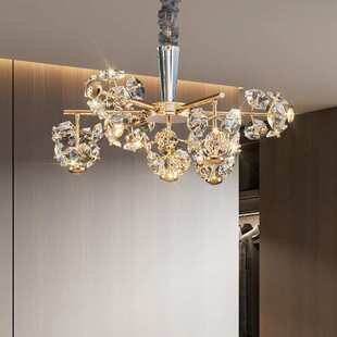 客厅吊灯轻奢创意灯枝形花朵卧室主灯高档餐厅灯具新款奢华水晶灯