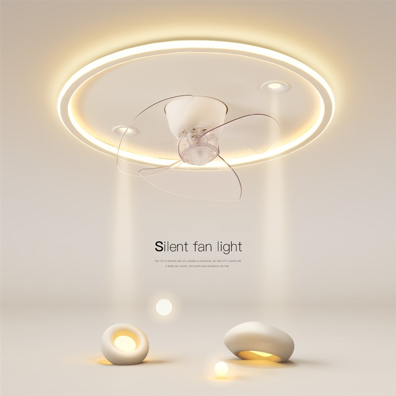 创意风扇灯圆形餐厅灯简约现代led吸顶灯卧室客厅灯2024新款灯具