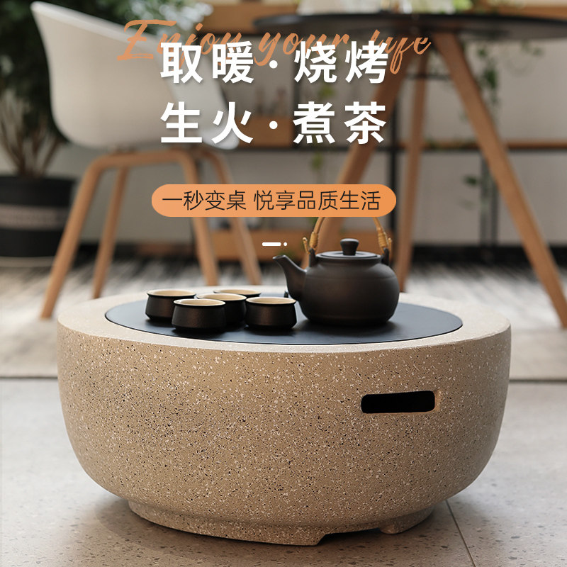 户外别墅烧烤桌室内取暖炉碳火盆家用炭火炉木炭烧烤炉庭院烤肉炉