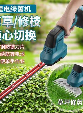充电篱笆DKK剪艺，两用电式修枝剪割草机锂电单手绿篱机动园加长
