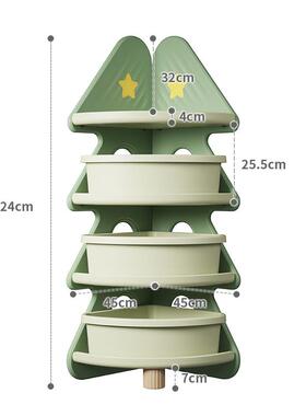 儿角收纳柜转多书架儿童ZOP房圣诞树玩具收纳置童物架层储物盒