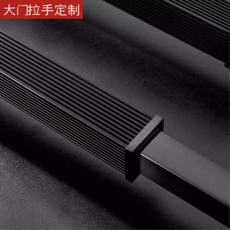 高端现代风有框门玻璃门拉手新中式实木门大把手黑色支持订制