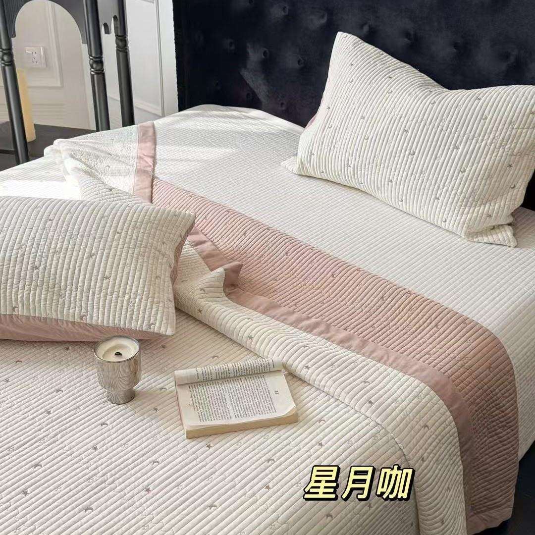 星星点点韩式床盖单件三件套天丝莱赛尔夏天凉感加厚防滑床单夹棉