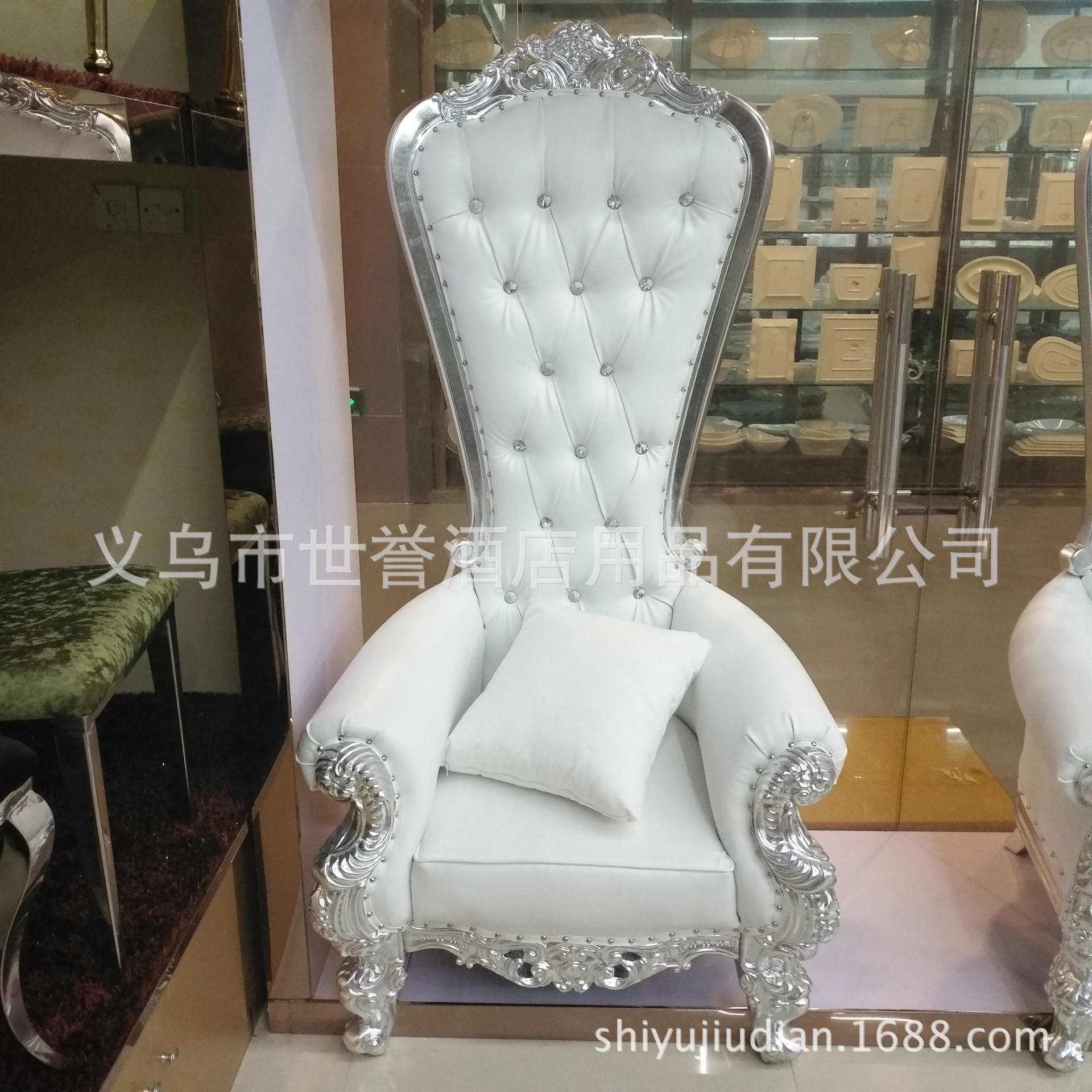 义乌外贸新郎新娘椅欧式婚礼形象椅酒店大堂接待椅高靠背公主沙发