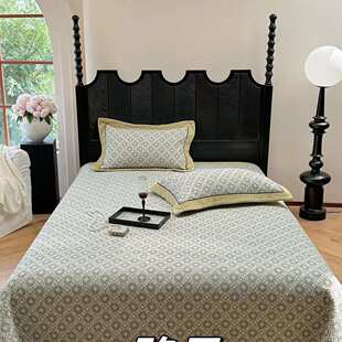 法式复古碎花全棉美式床盖三件套磨毛60支贡缎高档纯棉田园浪漫