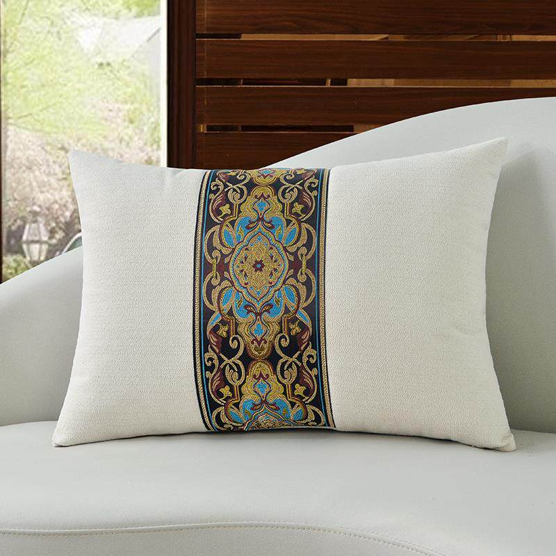 沙发靠垫腰枕中式抱枕不含芯雪尼尔飘窗垫定制国风靠背靠枕套