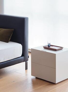 coconordic|Vem Min白色床头柜北欧日式多色原木现代卧室收纳边柜