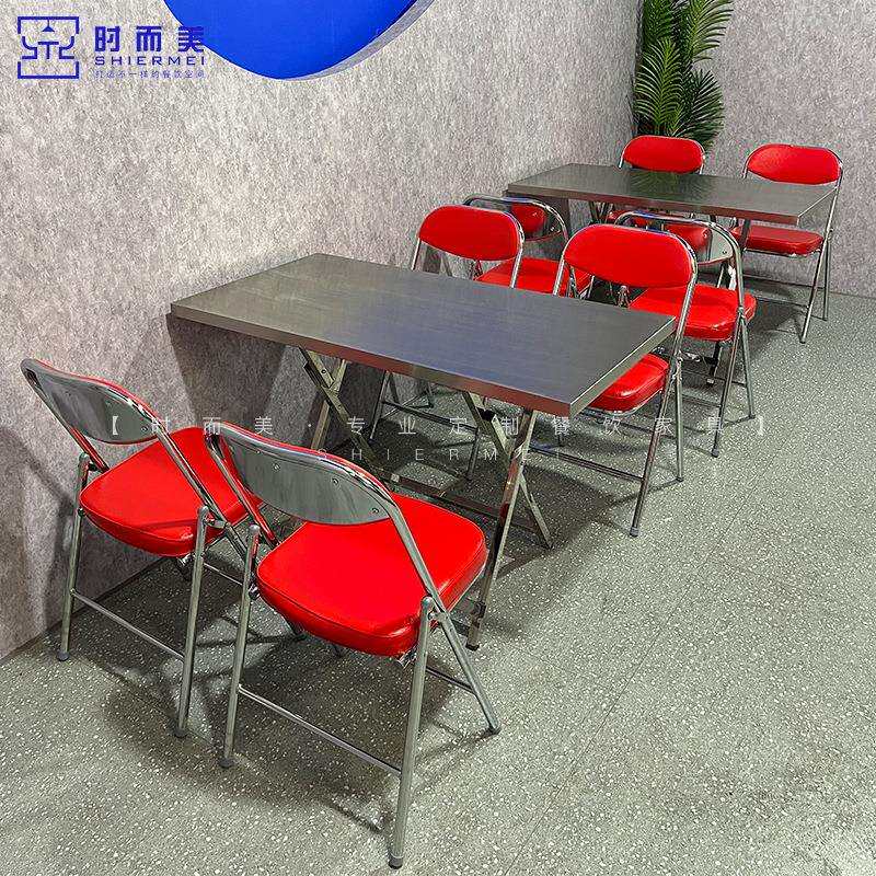 港风冰室茶餐厅桌椅组合复古东 南亚泰式大排档烧烤小吃店折桌椅