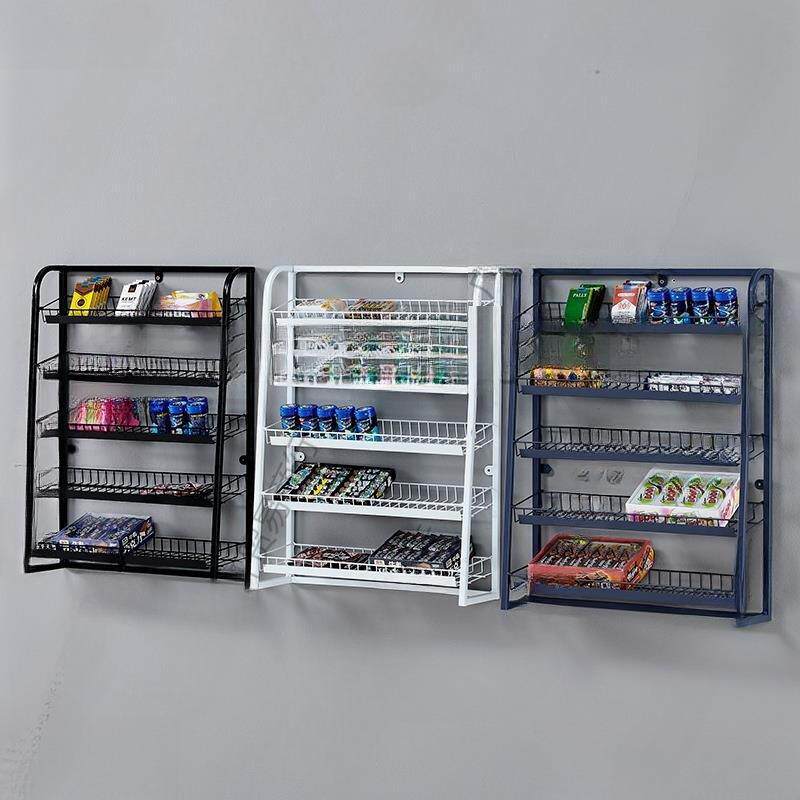 超市落地口香糖小旁边可台前收银柜台货架可前台悬挂Y前面商品多