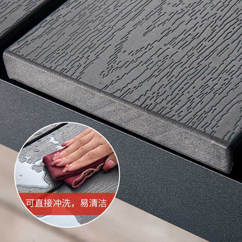 户外桌椅伞室外遮阳伞塑木桌椅庭院花园休闲桌椅+伞组合套装