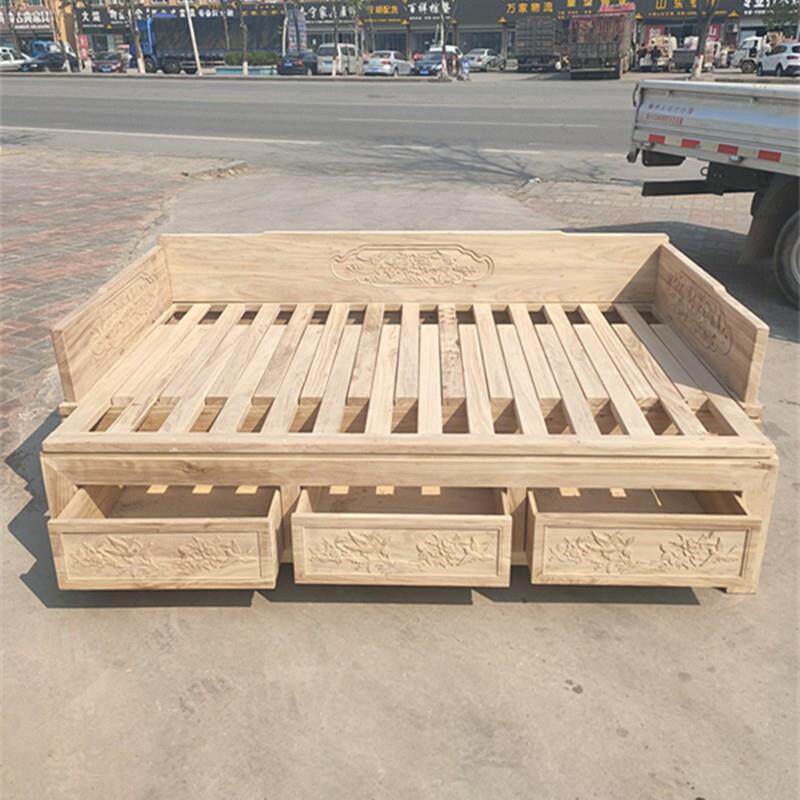 推拉伸缩新中式罗汉床榻实木仿古客厅小户型沙发白茬白胚工厂