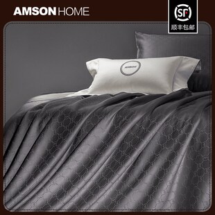 【AMSON】轻奢100支进口匹马棉纯色高档四件套简约床上用品