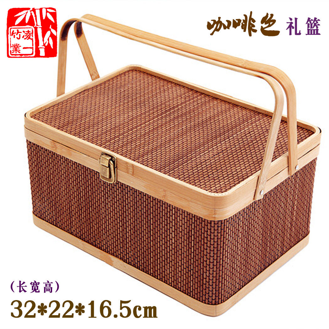 精品竹篮子厂家 年货礼品篮 土特产粽子糕点特色礼品篮收纳篮
