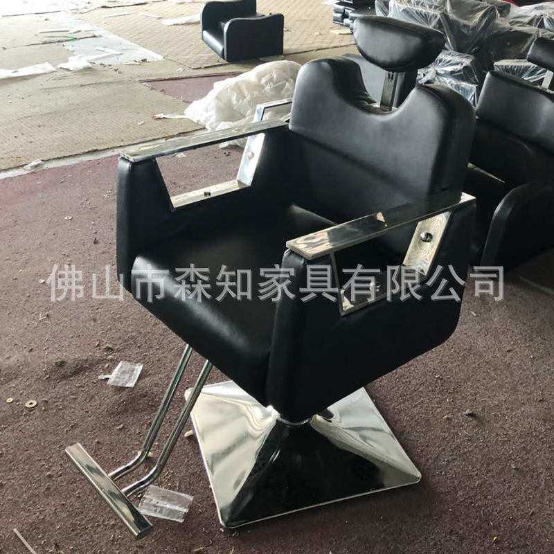 跨境理发店椅子可放倒升降高端网红美发椅发廊专用剪发凳刮脸躺椅