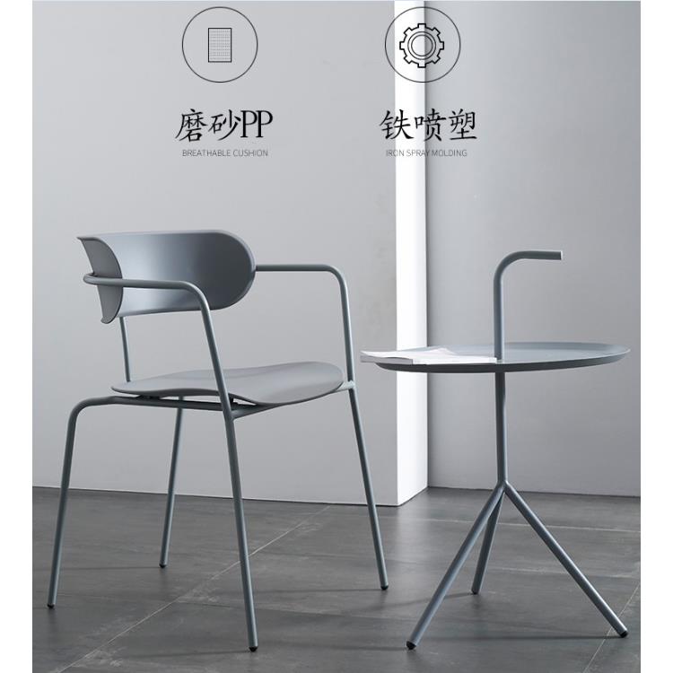 北欧网红个性工业风铁艺椅简约轻奢餐椅户外靠背塑料阳台书桌椅子