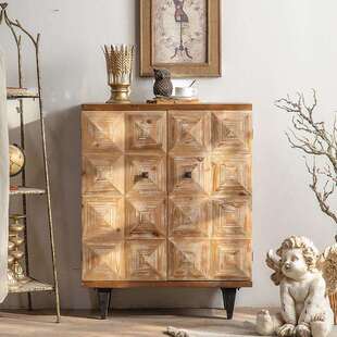 美式复古斗柜实木餐边柜客厅创意立体雕花收纳储藏装饰柜子原木风