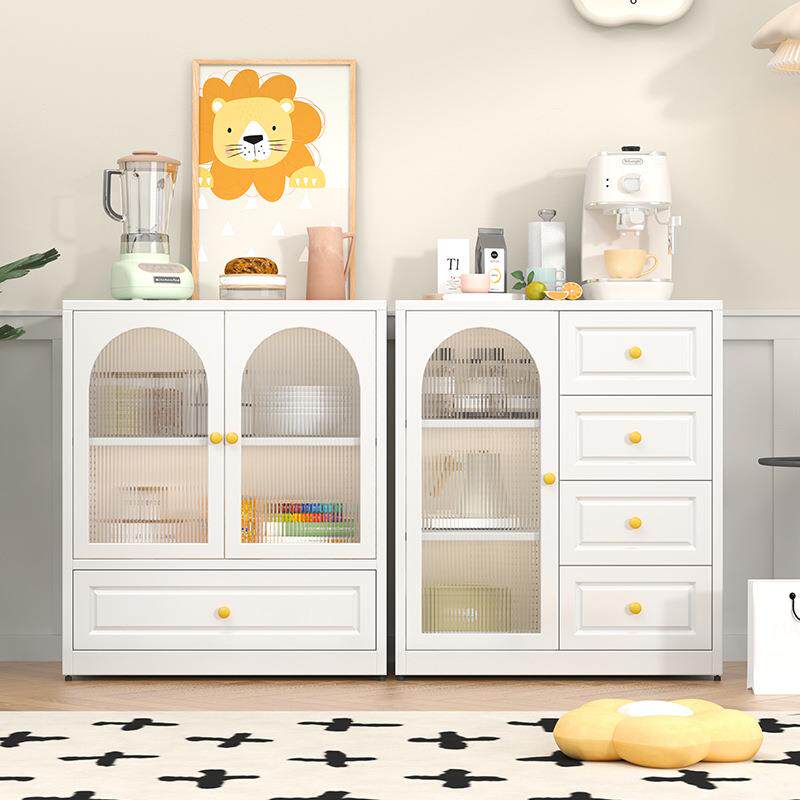 家用简约客厅靠墙一体储物柜铁皮餐边柜厨房餐具置物收纳柜斗柜