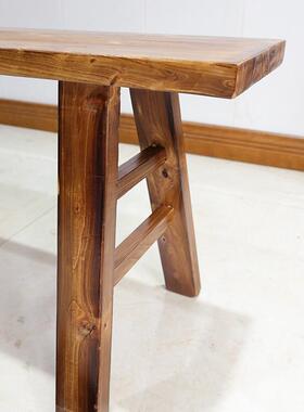 裕絮实木长条凳火锅长凳子现代简约柏木碳化长凳板凳火烧凳宽凳练