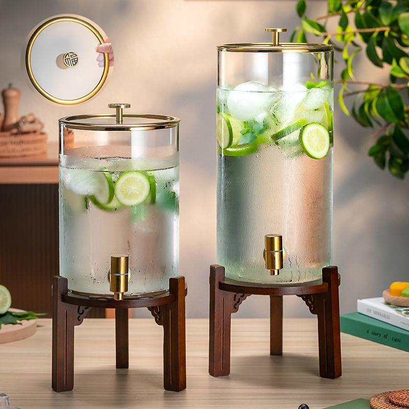 玻璃泡商用家用储水桶水果茶桶带饮料大容量龙头冷水壶耐高温