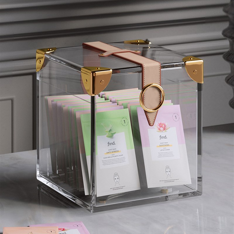 不止收纳面膜收纳盒亚克力桌面梳妆台化妆品护肤品透明防尘储物盒