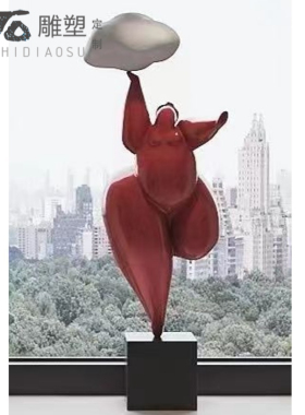 酒店售楼处样板房展厅空间抽象胖女人体工艺品软装落地雕塑大摆件