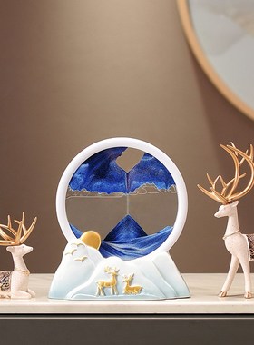 流沙画暖居摆件轻奢高档家居客厅入门玄关酒柜电视柜办公室装饰品