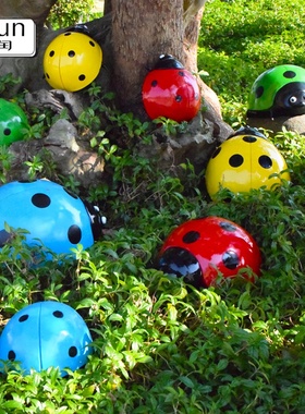 户外卡通七星瓢虫园林装饰花园庭院树脂仿真动物甲虫雕塑草坪摆件