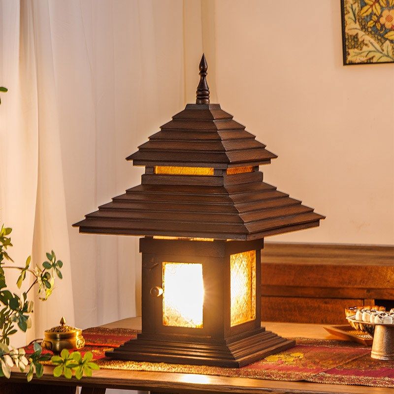 泰国柚木实木庭院灯户外灯复古别墅落地灯东南亚柱头围墙床头台灯