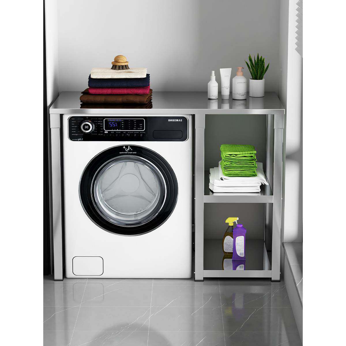 不钢B2023111洗衣桌机置物架电脑置物小阳台洗衣机烘干一体机置物