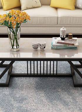 茶几约现代大理石厅纹玻路钢化璃面小户型客创意商用个性简小QVZ