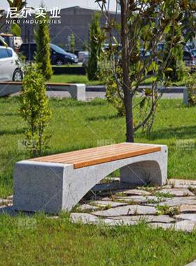 混凝土凳防腐石大坐石户外休闲石凳头椅子长椅座NJA04椅排理椅公