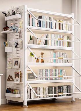 钢制书PUZ架带置门柜柜儿童书架多层靠墙防尘储物柜落地物架书收