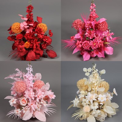 千代兰路引花婚庆仿真花 婚礼场景布置排花T台舞台背景装饰成品花