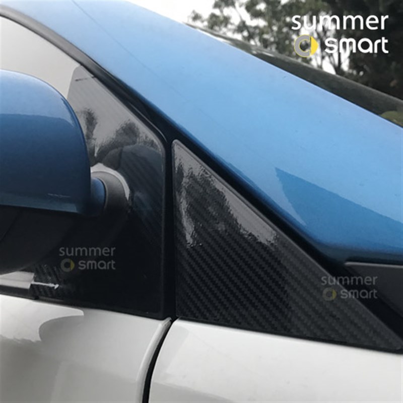适用于09-19款Smart汽车 门柱装饰车贴 AB柱碳纤维保护贴纸6件套