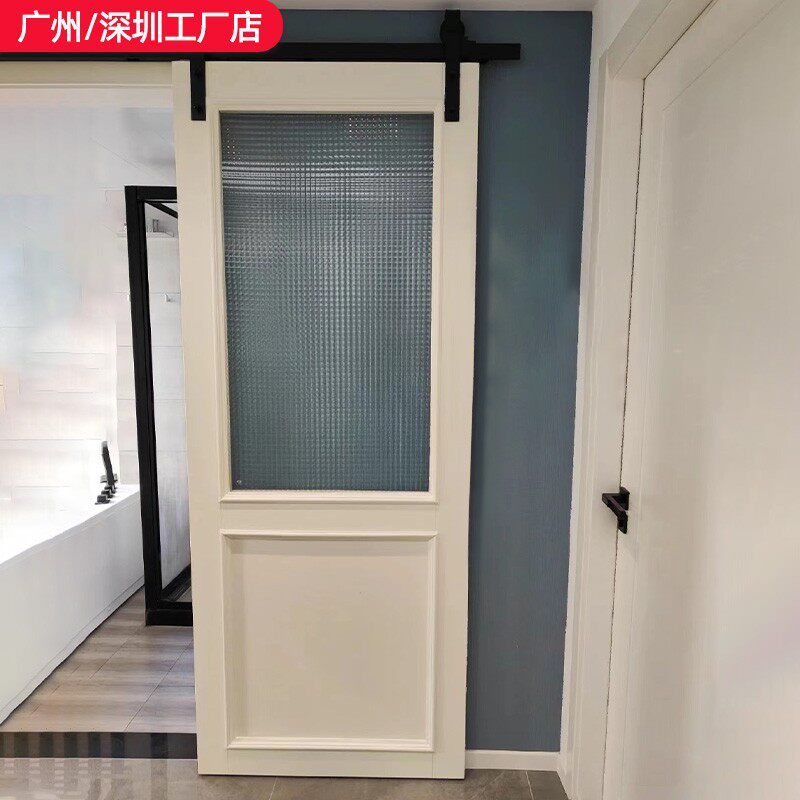 谷仓门折叠门厨房推拉门厕所移门定制网红卧室门法式奶油风幽灵门