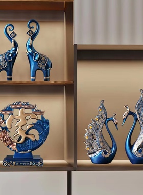 现代轻奢客厅玄关酒柜电视柜天鹅摆件家居装饰品创意象摆设工艺品