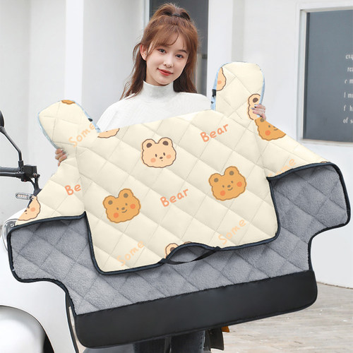 电动自行车机车挡风被冬季保暖加绒加厚电动车防水防寒防风罩2023