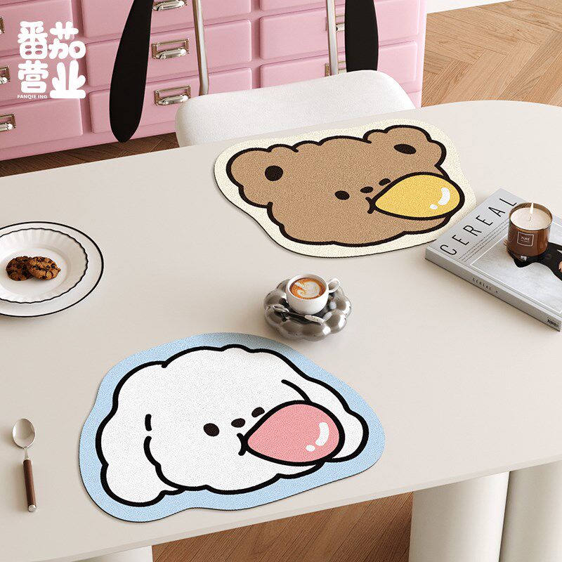 家用可爱餐垫皮革防水耐脏隔热垫子厨房台面沥水垫免洗可擦碗盘垫