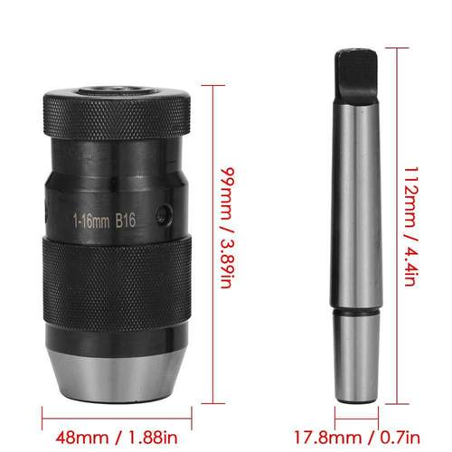 接杆配钻夹头M2-bICE16+1-16b16自紧钻夹号头莫氏2T接杆