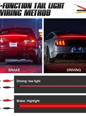 OEN改装新碳纤K尾尾翼灯翼灯汽车通款E用流光转向贯穿尾灯高位刹