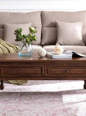 F76M6H57m家y式茶几小户代型简约现实木茶几客厅轻奢小户美型用欧