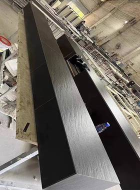 电X2890海棠角视柜岩板地柜简长台黑色客厅家用矮柜条可定.制落地